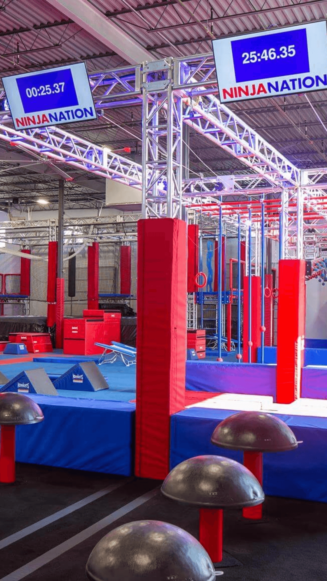 indoor ninja obstacle course design for commercial gyms