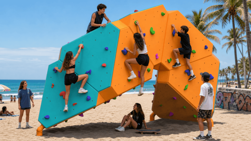 Geo Climber Beach Scene